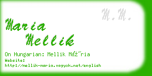 maria mellik business card